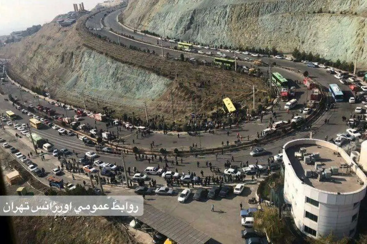 عکس هوایی از محل حادثه در دانشگاه علوم و تحقیقات