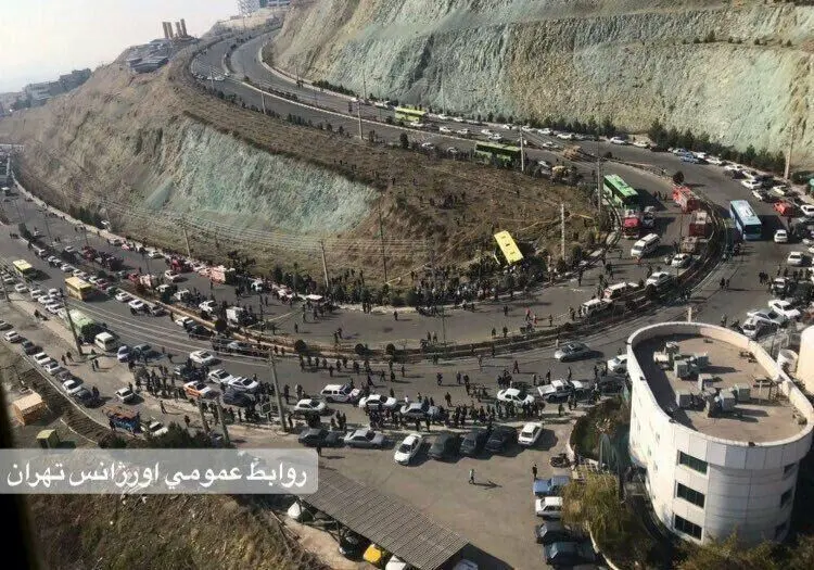 عکس هوایی از محل حادثه در دانشگاه علوم و تحقیقات