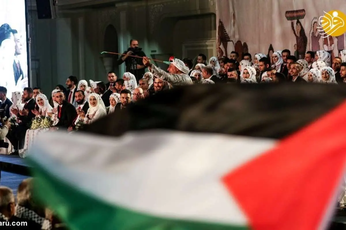 (تصاویر) ازدواج دسته جمعی فلسطینیها