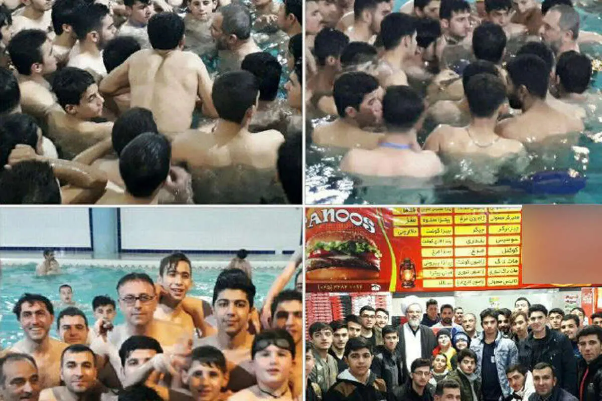 (تصویر) امام جمعه ای که در استخر به منبر رفت!