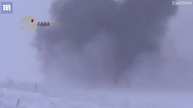 (ویدیو) لحظه سقوط و انفجار جت جنگنده روس!
