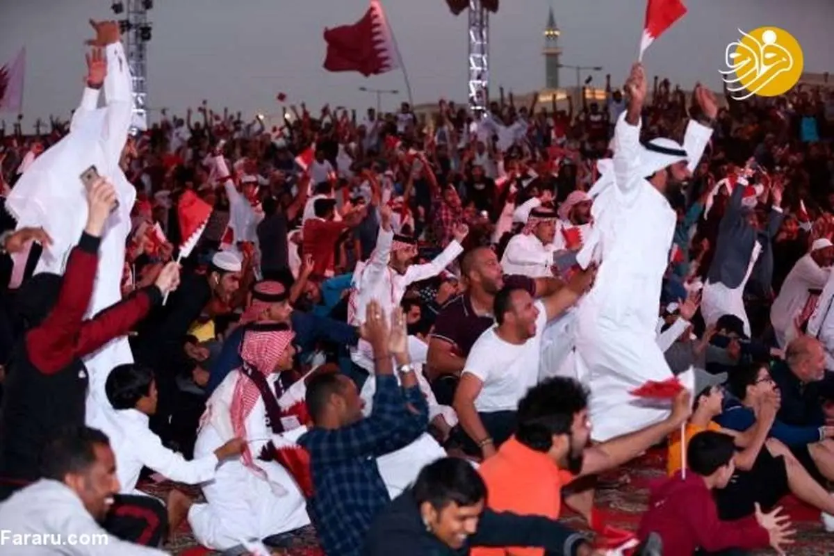 (تصاویر) جشن خیابانی مردم قطر بعد از برد امارات