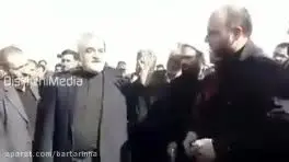 (ویدیو) اعتراض به تصویب برجام در مراسم وداع با شهدا