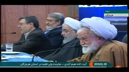 سخنان صریح امام جمعه بندرعباس در حضور روحانی