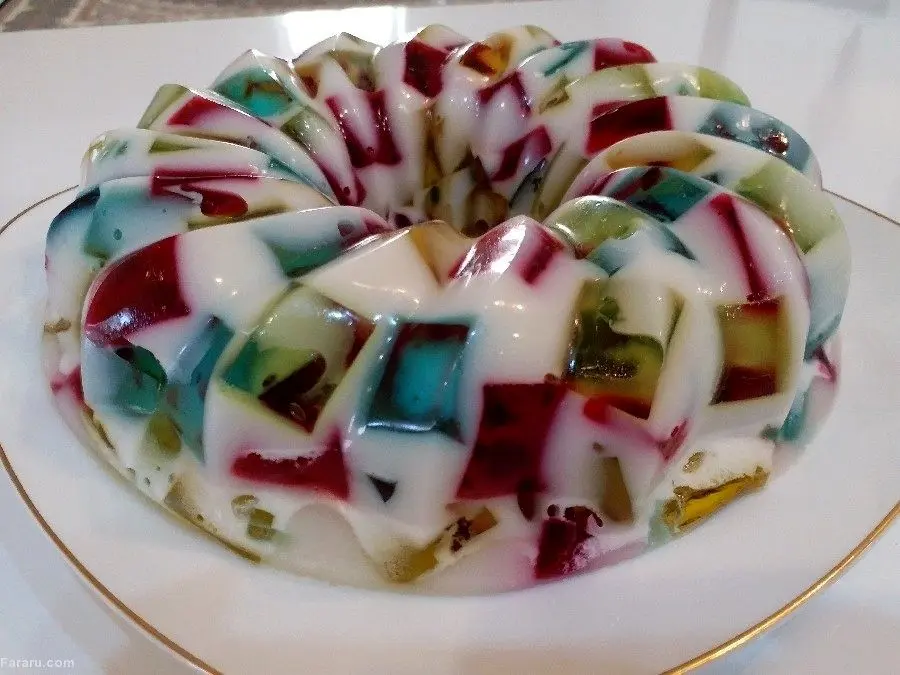 طرز تهیه ژله موزائیکی یا خرده شیشه