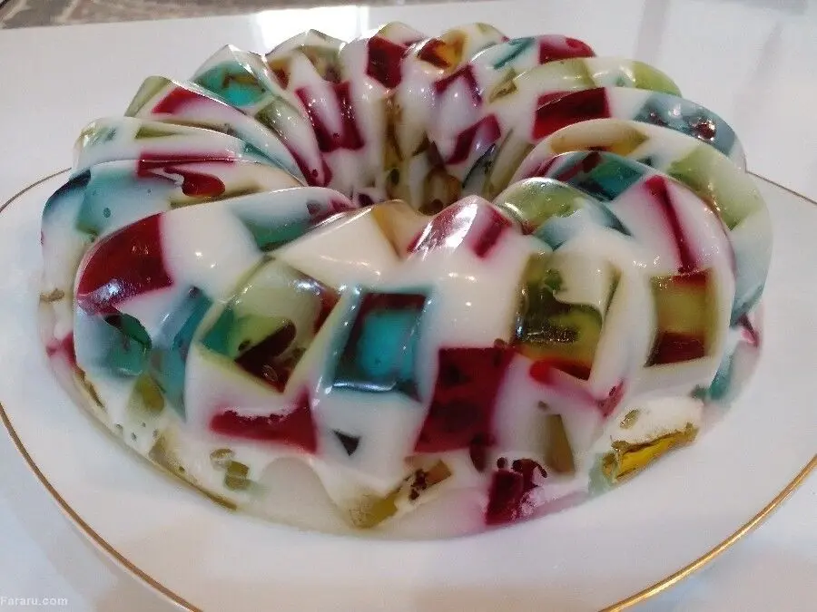 طرز تهیه ژله موزائیکی یا خرده شیشه