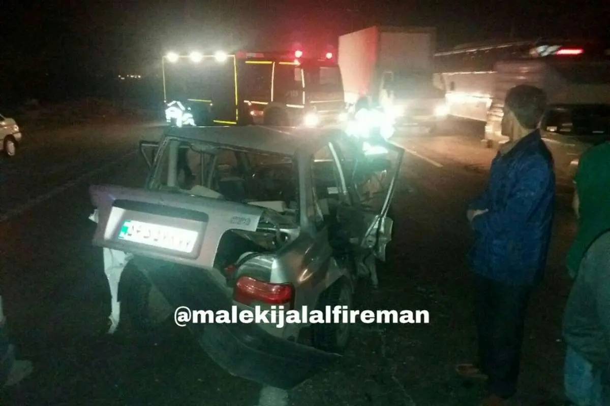 (تصاویر) تصادف دو پراید با پرشیا در جاده ورامین
