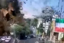 تصاویر جدید از اصابت موشک به میدان قدس تهران