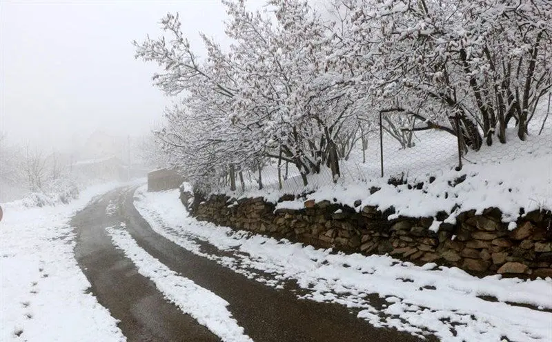 بارش برف و باران در جاده‌های ۳ استان