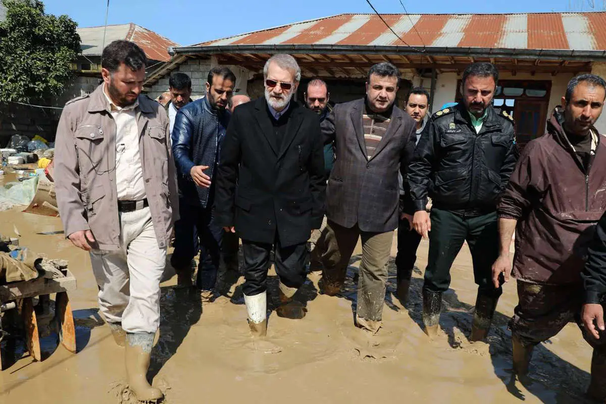 (تصاویر) بازدید علی لاریجانی از مناطق سیلزده مازندران