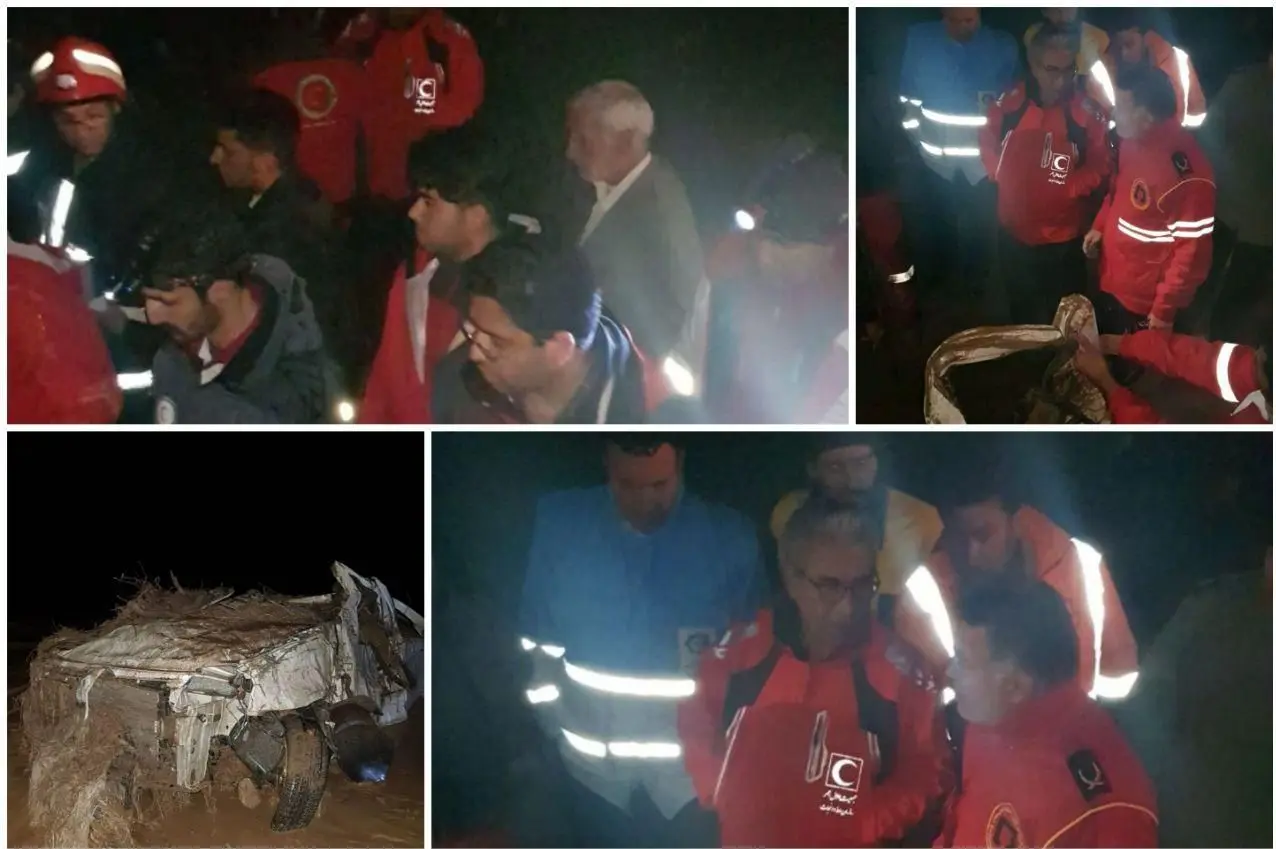(تصویر) مرگ راننده ال‌90 در سیل جنوب سمنان