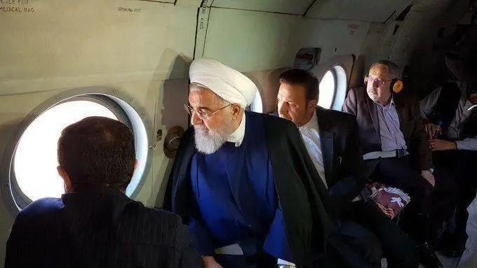 (عکس) بازدید هوایی رئیس‌جمهور از خوزستان