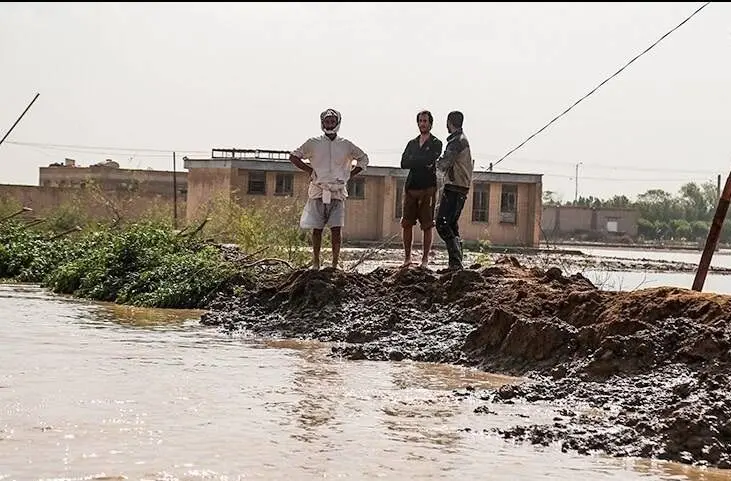 شهر «رُفیع» در خوزستان دوباره به محاصره سیلاب درآمد