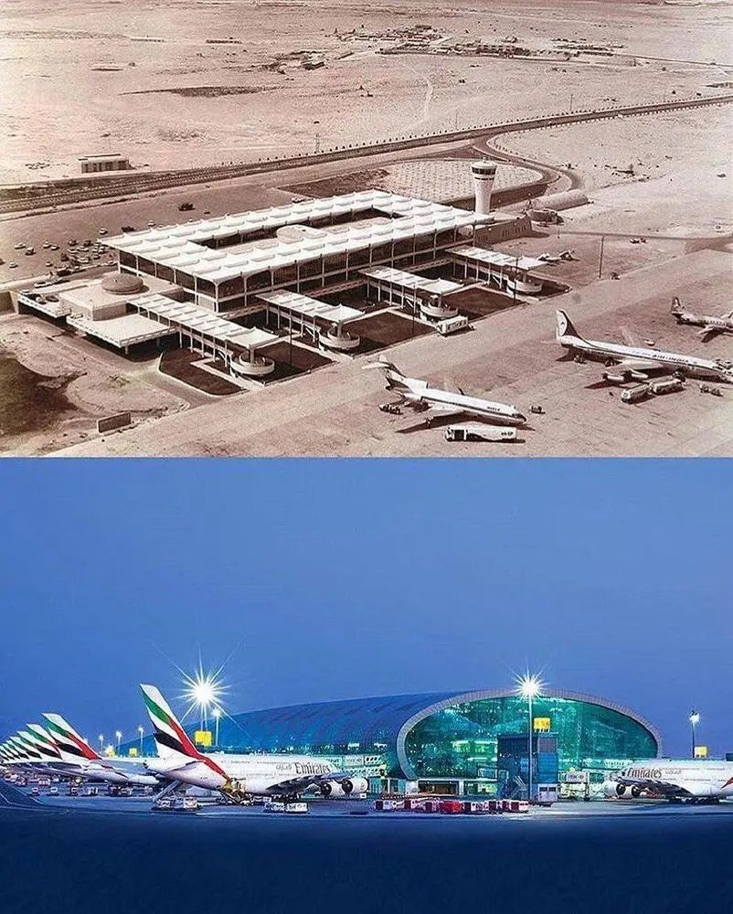 (عکس) فرودگاه دبی، الان و ۵۹ سال پیش!