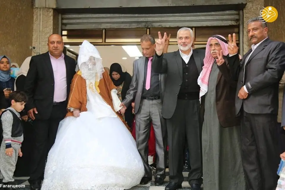 (تصاویر) اسماعیل هنیه در مراسم عروسی دختر فلسطینی