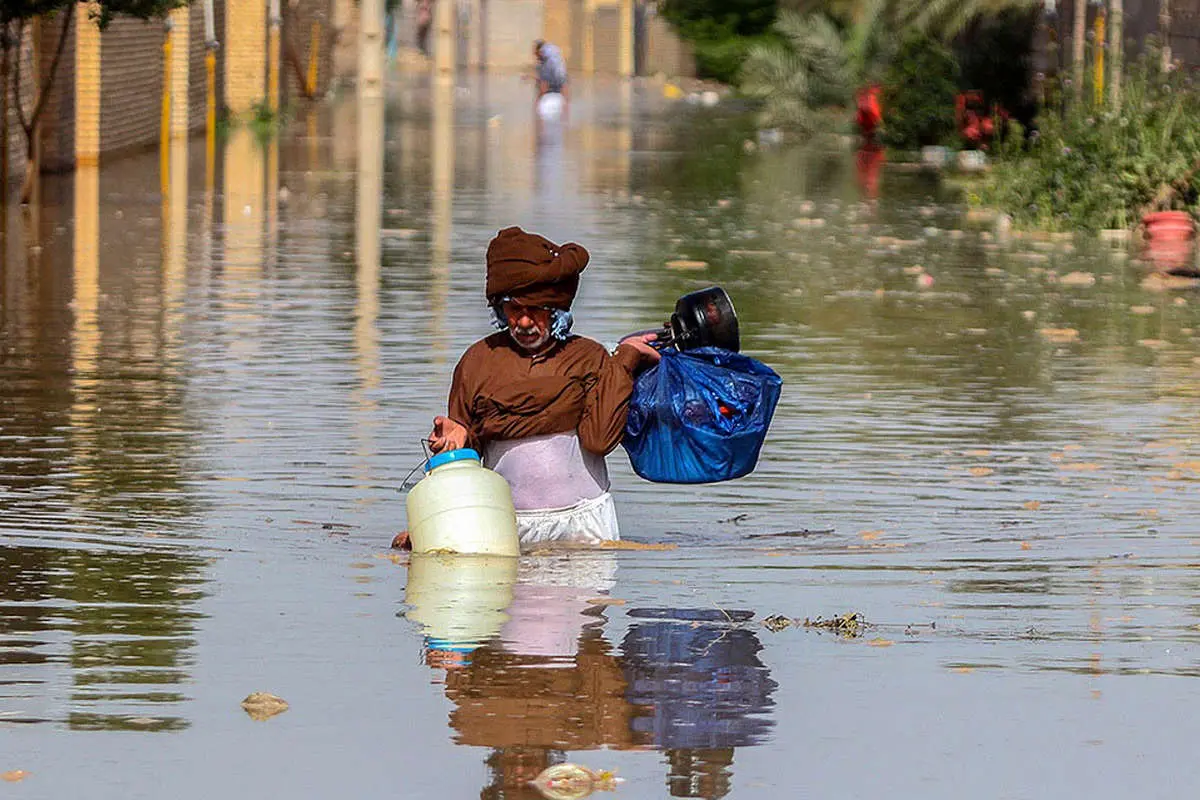 (تصاویر) سیل در خانههای روستای «سید عباس» شوش