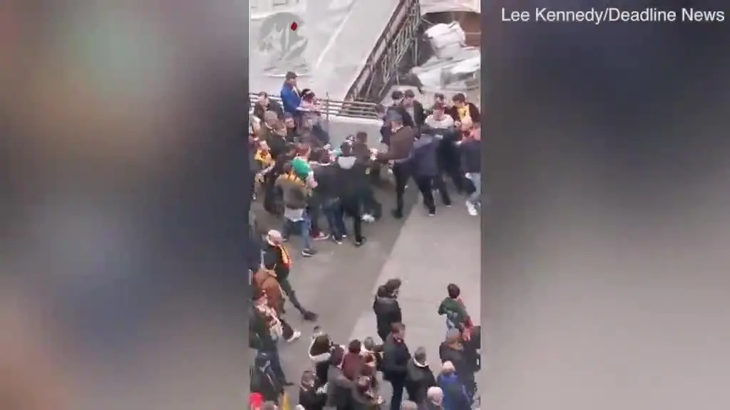 (ویدئو) درگیری مضحک هوادار ولوز در خیل هواداران واتفورد