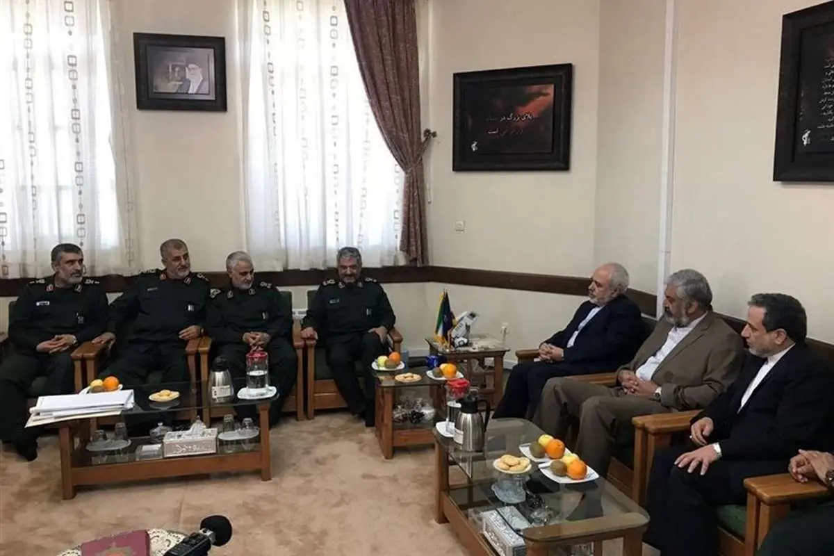 پیام توئیتری ظریف پس از دیدار با فرماندهان سپاه پاسداران
