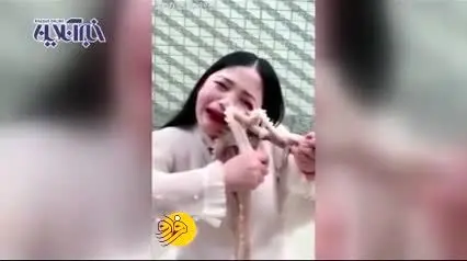 (ویدئو) خوردن اختاپوس زنده برای جذب مخاطب!