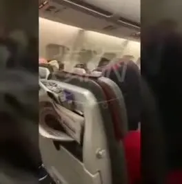 (ویدئو) درگیری یک زوج خارجی در پرواز کیش - تهران