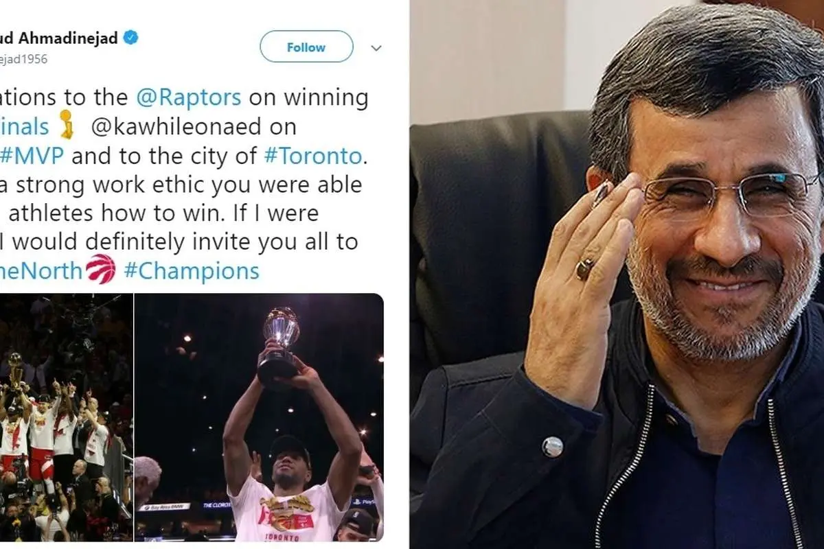 توئیت عجیب احمدی نژاد برای قهرمانان بسکتبال NBA