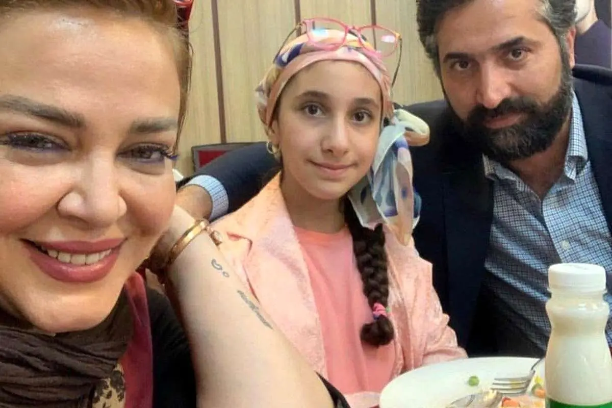 (عکس) سلفی جالب بهاره رهنما با همسر و دخترهمسرش
