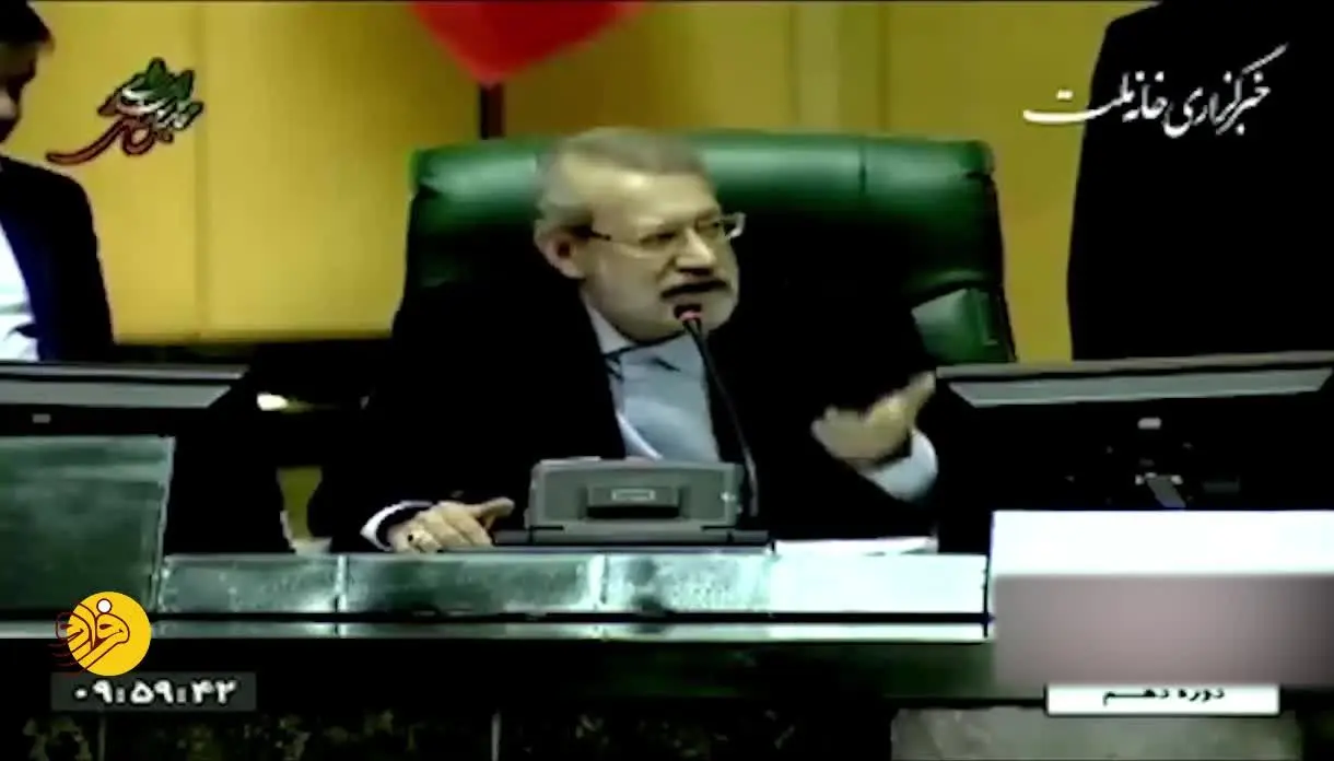 (ویدئو) درگیری لفظی حاجی دلیگانی و لاریجانی در مجلس