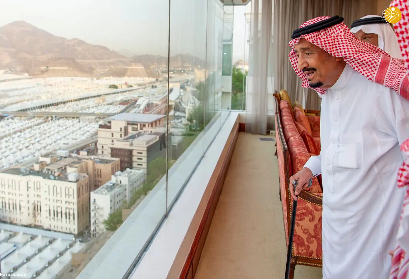 (تصاویر) ملک سلمان نظاره گر حجاج در منا