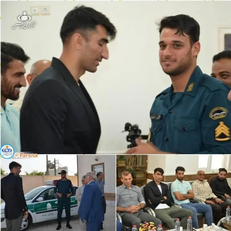 (عکس) عذرخواهی بیرانوند از مأمور ناجا در بوشهر