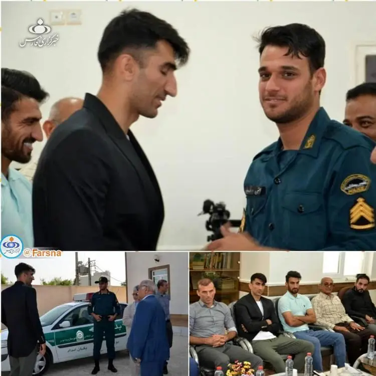 (عکس) عذرخواهی بیرانوند از مأمور ناجا در بوشهر