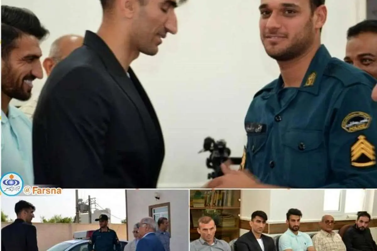 (عکس) عذرخواهی بیرانوند از مأمور ناجا در بوشهر