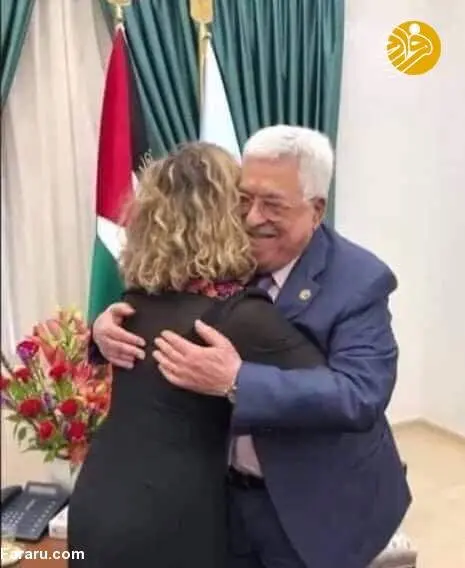 (تصاویر) زن اسرائیلی در آغوش محمود عباس!