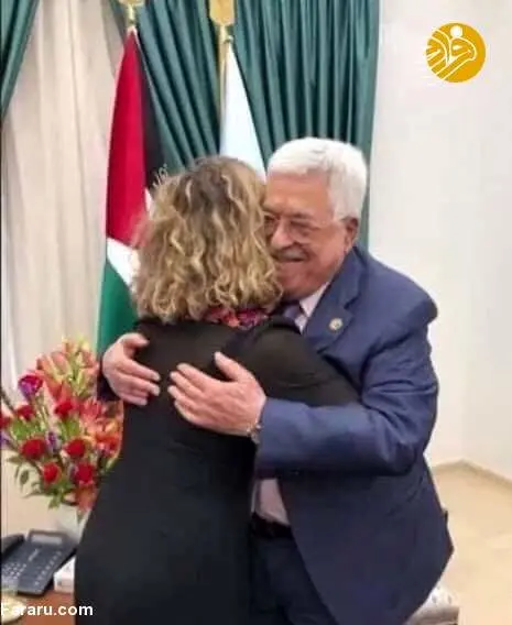 (تصاویر) زن اسرائیلی در آغوش محمود عباس!