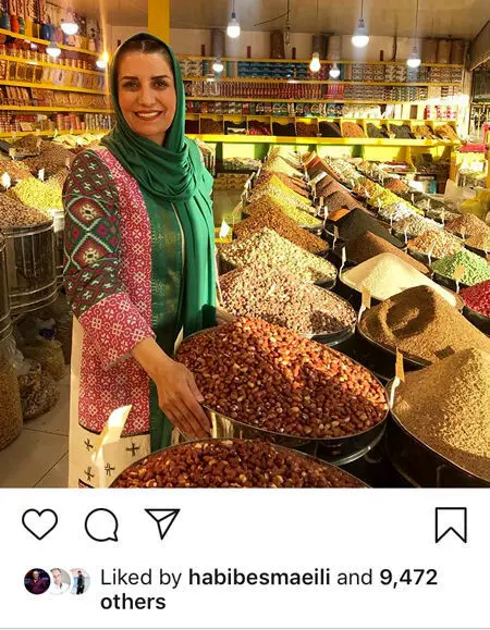 تصویری از فریبا کوثری در پایتخت آجیل ایران