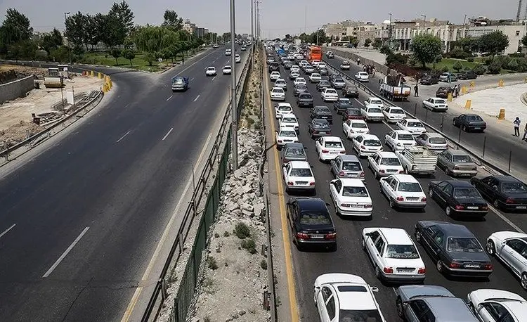 ترافیک سنگین در آزادراه قزوین_کرج_ تهران