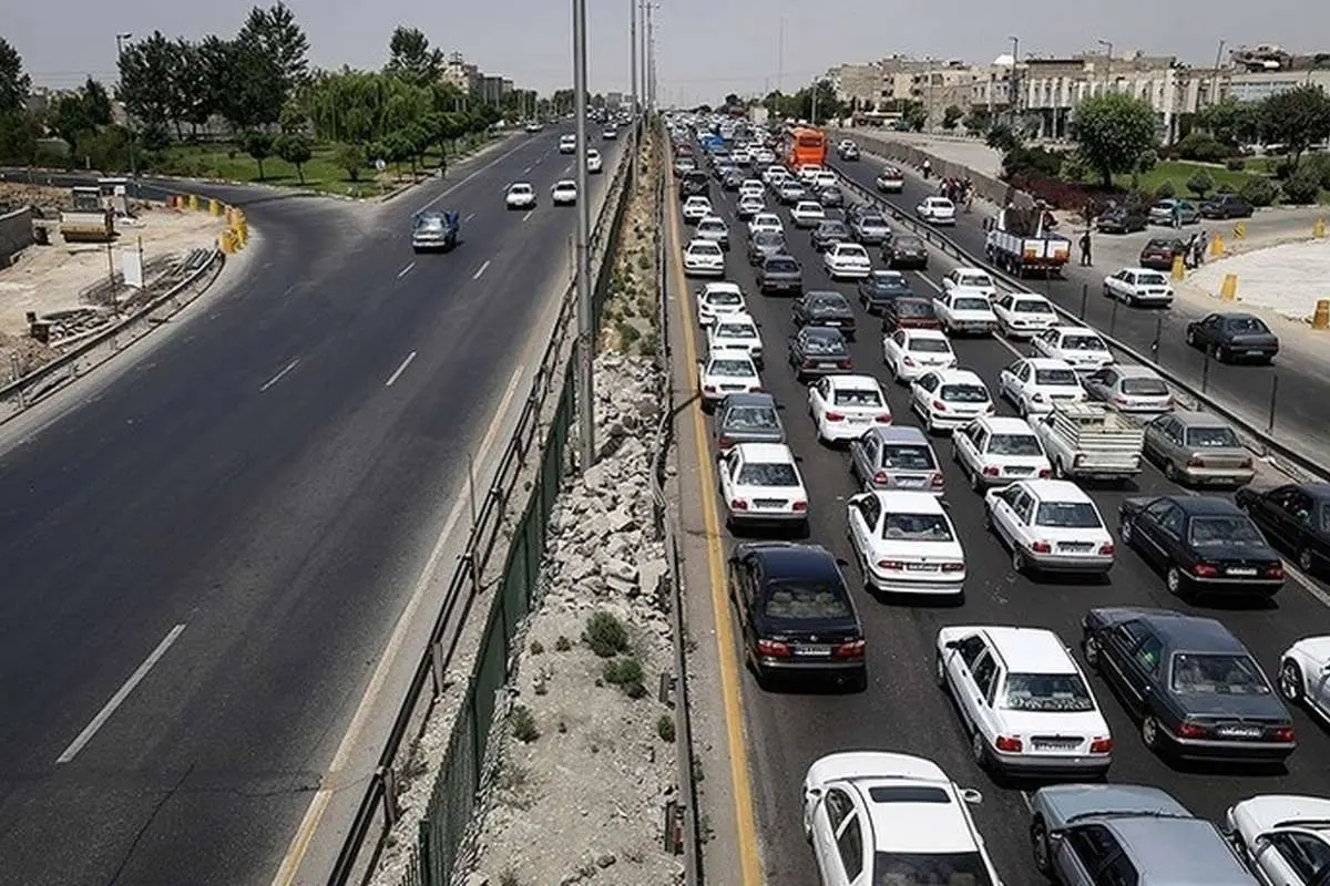 ترافیک سنگین در آزادراه قزوین_کرج_ تهران