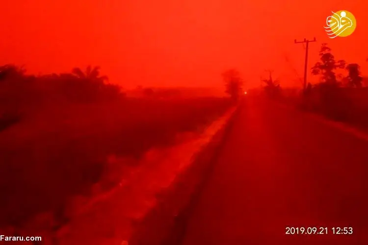 (تصاویر) آسمان یک شهر به رنگ خون درآمد!