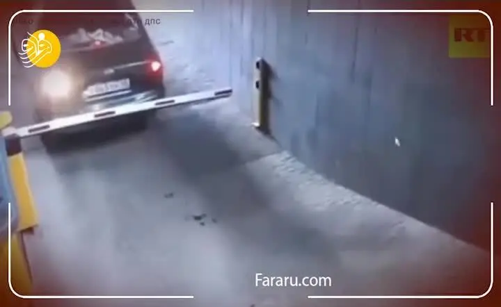 (ویدئو) برخورد راننده بی‌اعصاب با مانع