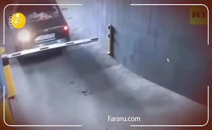 (ویدئو) برخورد راننده بی‌اعصاب با مانع