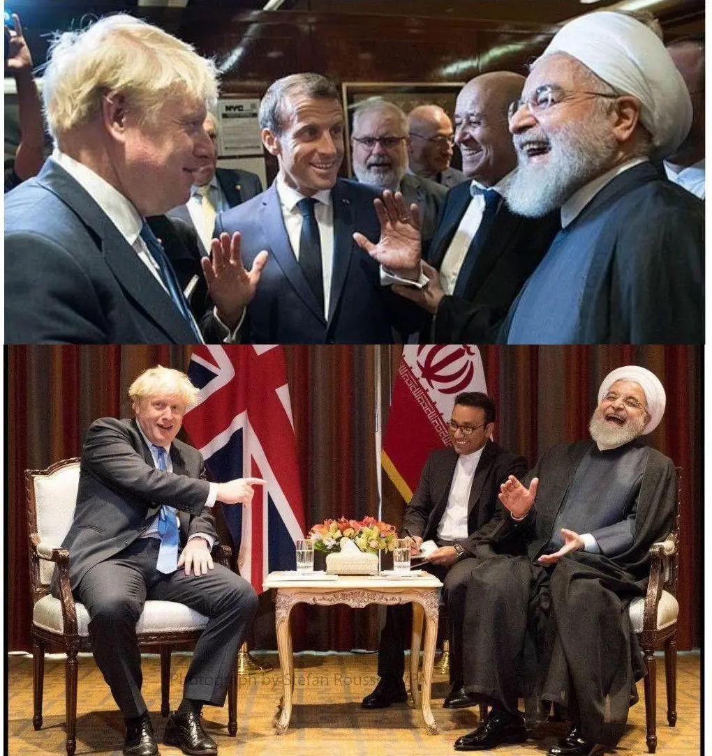 (عکس) خنده‌های روحانی در دیدار با نخست‌وزیر بریتانیا