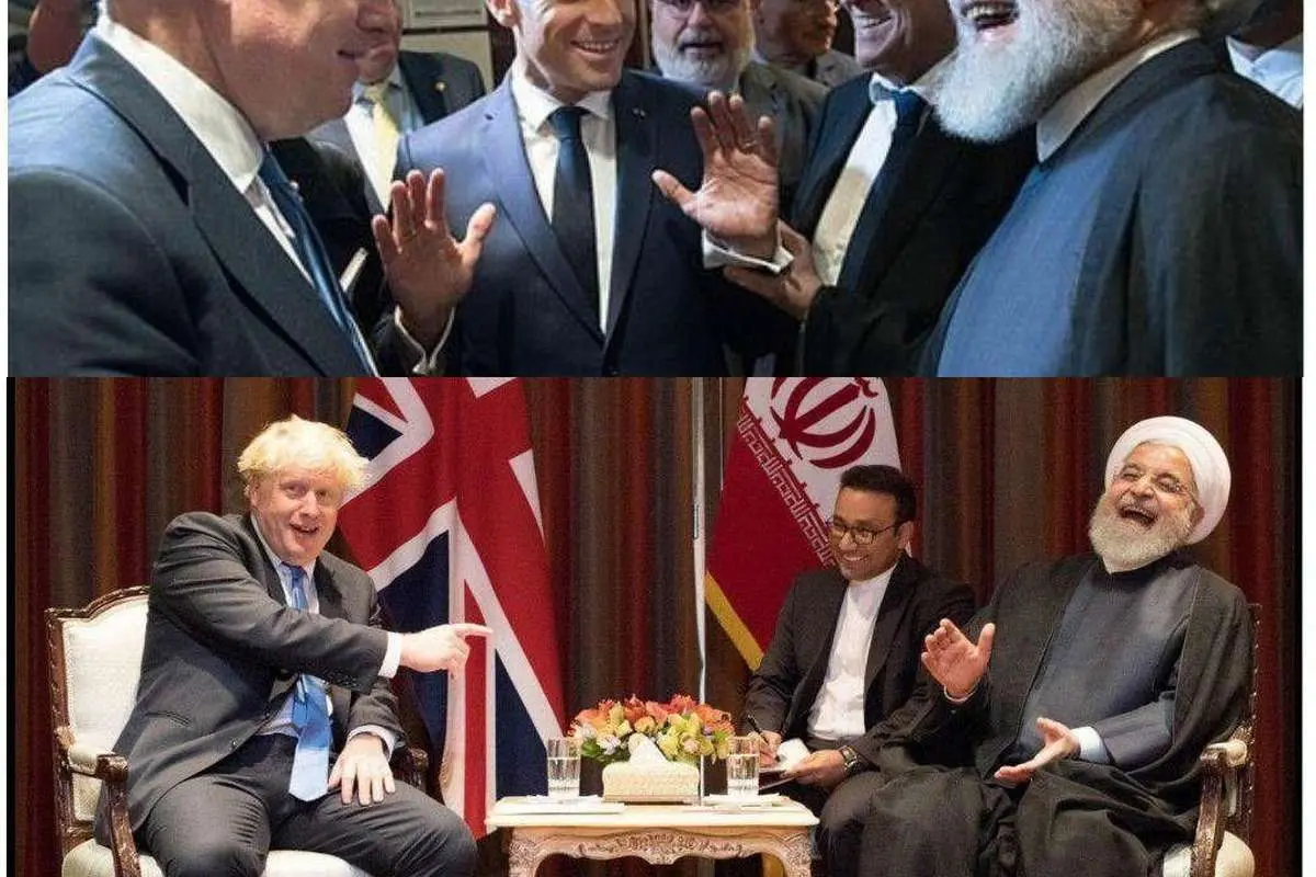 (عکس) خندههای روحانی در دیدار با نخستوزیر بریتانیا