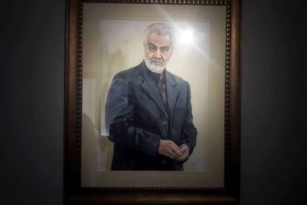 (تصاویر) نقاشی هنرمند آتش به اختیار از سردار سلیمانی