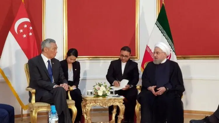 (تصویر) دیدار روحانی با نخست‌وزیر سنگاپور