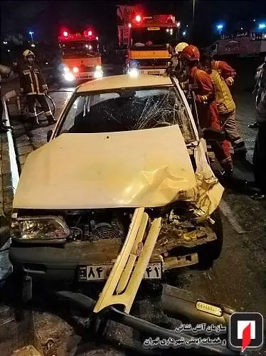 (تصاویر) مرگ راننده پراید در تصادف هولناک تهرانپارس