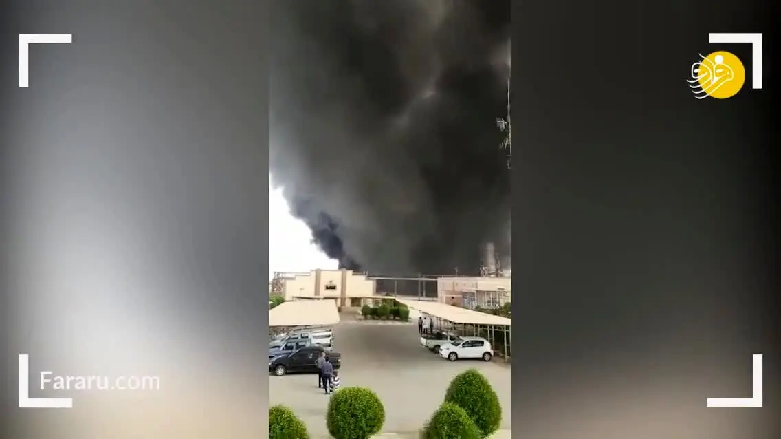 (ویدئو) آتش سوزی در پالایشگاه آبادان