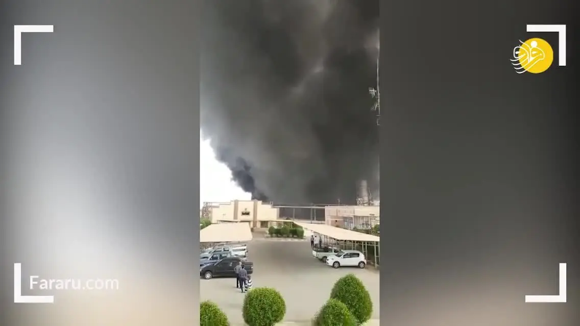 (ویدئو) آتش سوزی در پالایشگاه آبادان