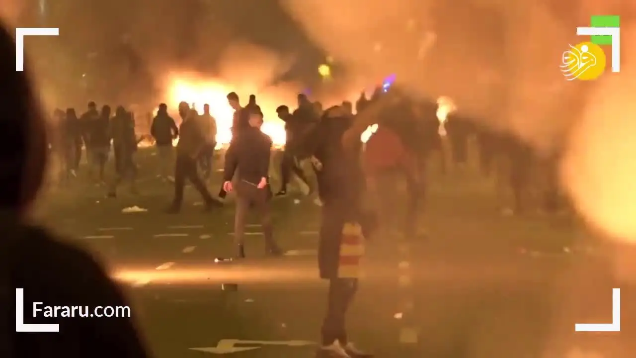 (ویدئو) نیم میلیون معترض شهر بارسلون را به آتش کشیدند