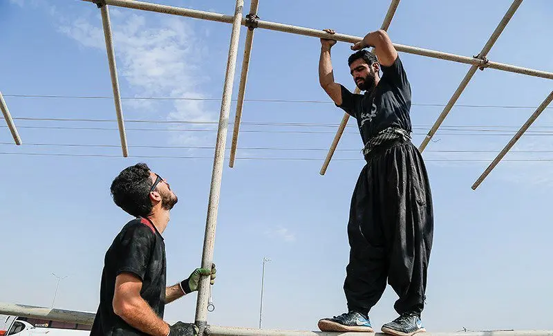 (تصاویر) برپایی موکب‌های اربعین در مرز مهران