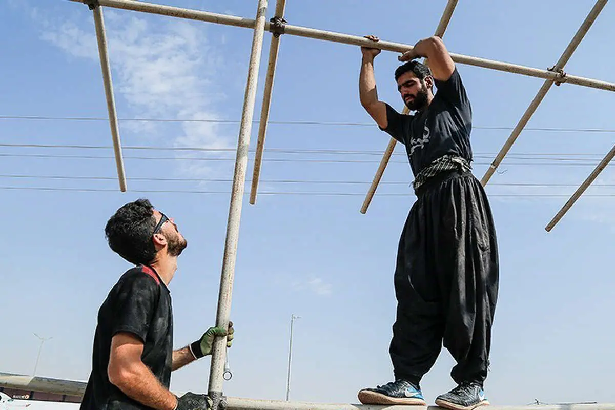 (تصاویر) برپایی موکبهای اربعین در مرز مهران