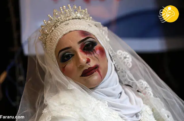 (تصاویر) عروس‌های فلسطینی با سر و صورت کبود